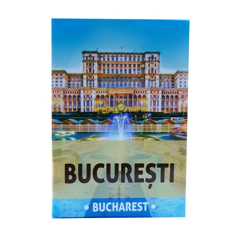 Bucuresti, magnet carte bilingv, model 2